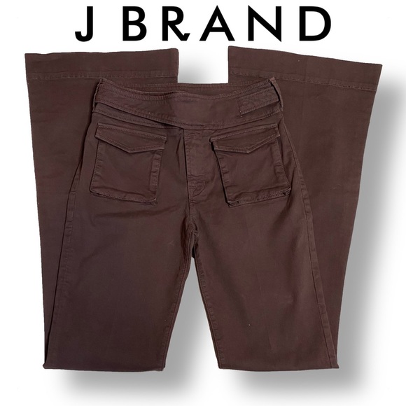J Brand Sample Flared Wide Leg Brown Mid Rise Pants NWOT Size 25 (WB-3) - Picture 3 of 8